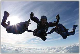 Student learning to skydive in the UK